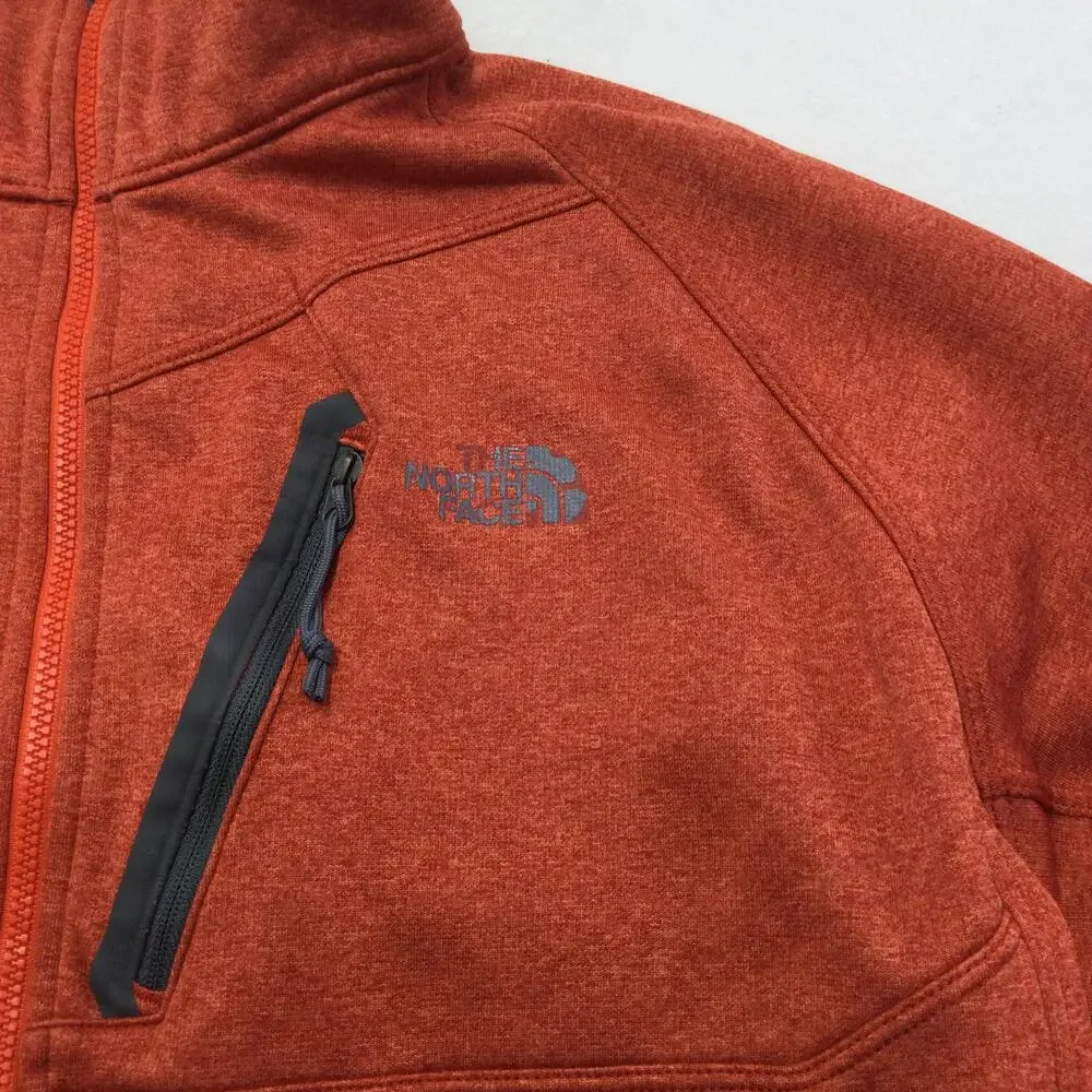 The North Face Pullover Mens Large Orange Fleece 1/4 Zip Chest Pocket Hiking